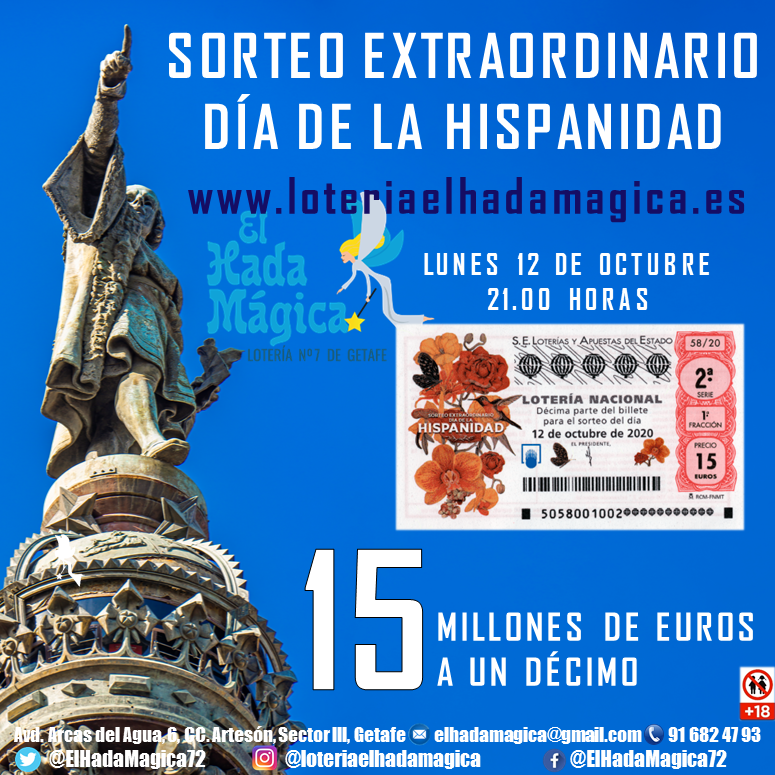 Sorteo Día de la Hispanidad Lotería El Hada Mágica
