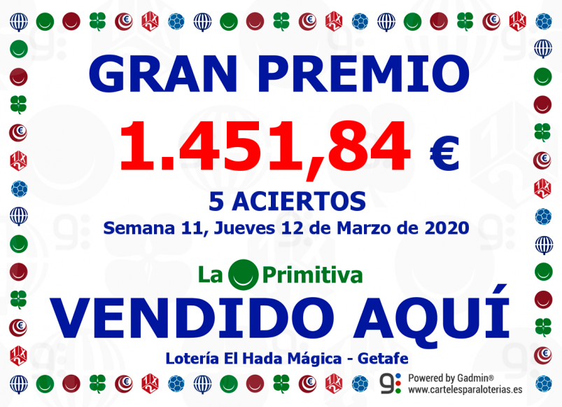 Premio Lotería El Hada Mágica Getafe